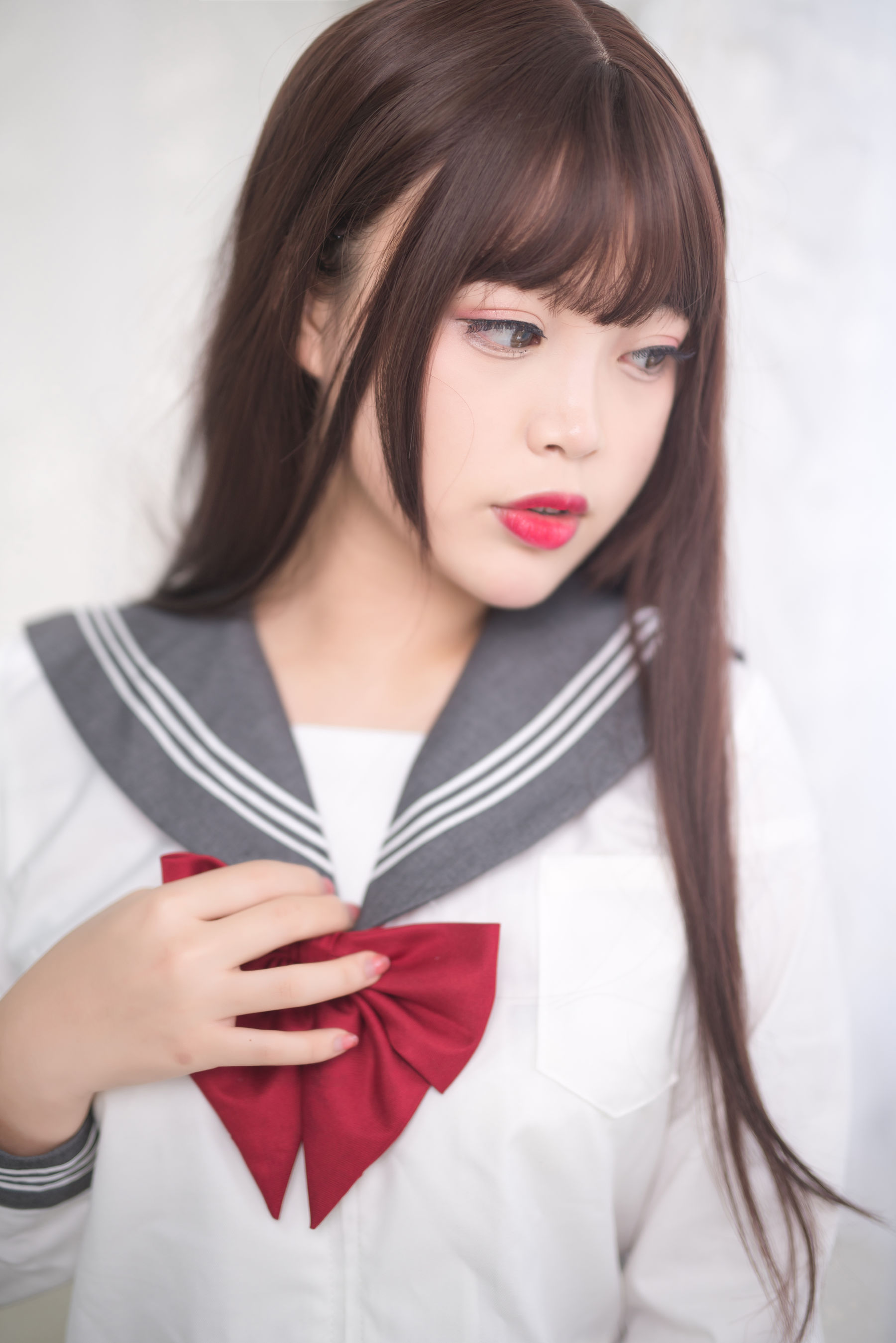 [Cosplay写真] 萌系小姐姐-白烨- – 黑丝制服少女 [60P] 插图6