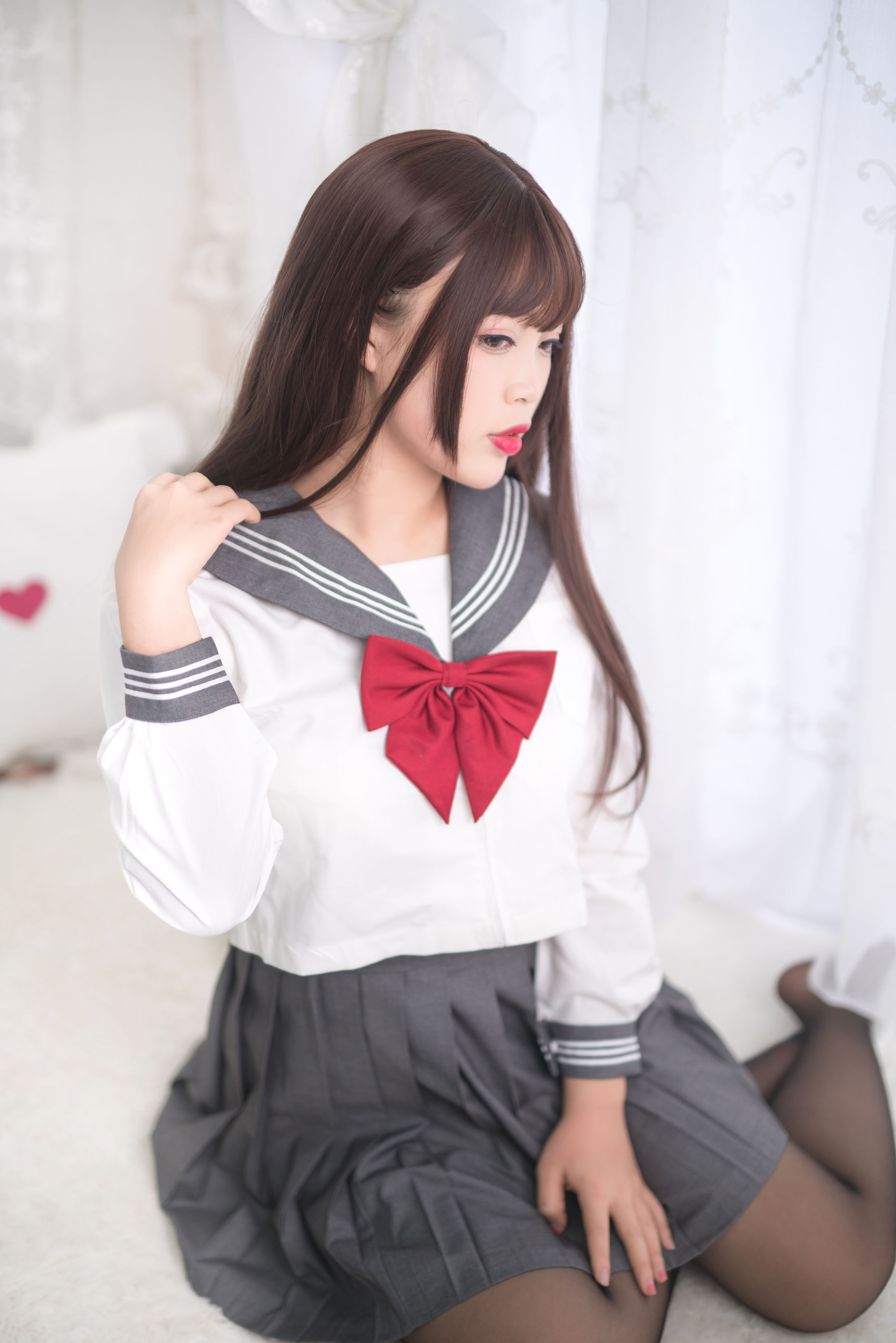 [Cosplay写真] 萌系小姐姐-白烨- – 黑丝制服少女 [60P] 插图9