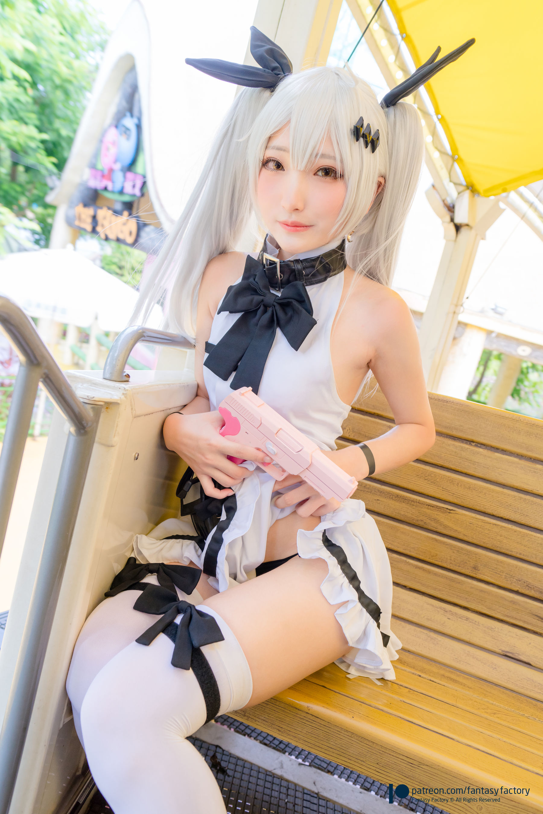 [Cosplay写真] 小丁 《Fantasy Factory》 – 2019.11 黑白 薄纱 网袜 [74P] 插图4