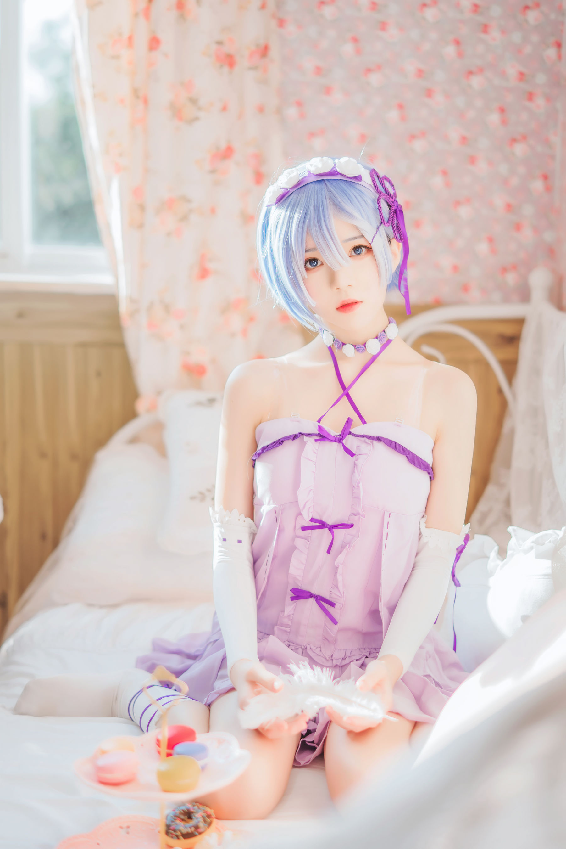 [Cosplay写真] 桜桃喵 – 蕾姆小睡裙 [40P] 插图2