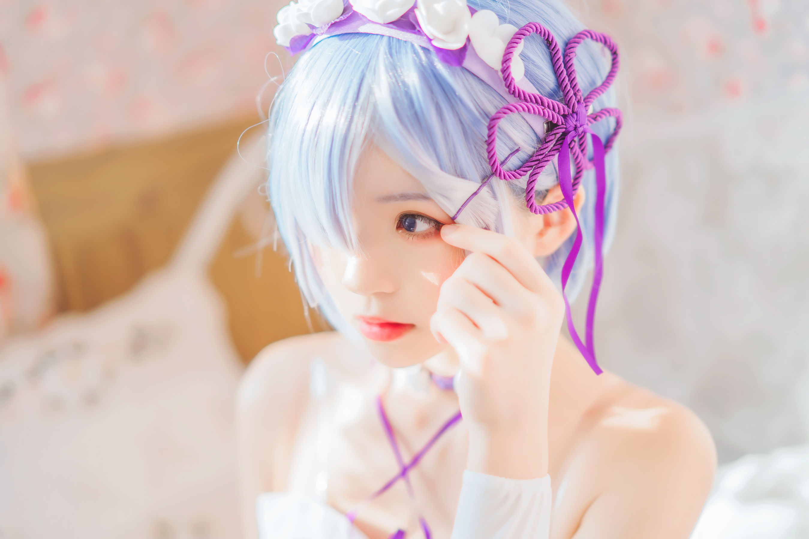 [Cosplay写真] 桜桃喵 – 蕾姆小睡裙 [40P] 插图9