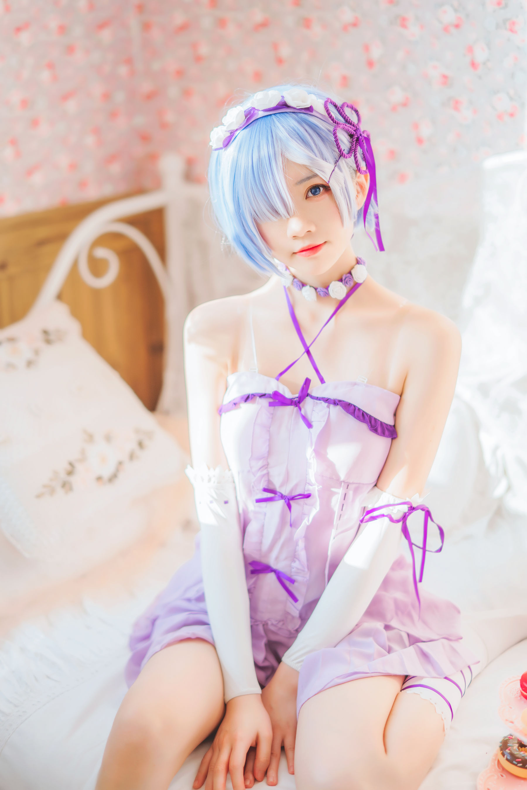 [Cosplay写真] 桜桃喵 – 蕾姆小睡裙 [40P] 插图5