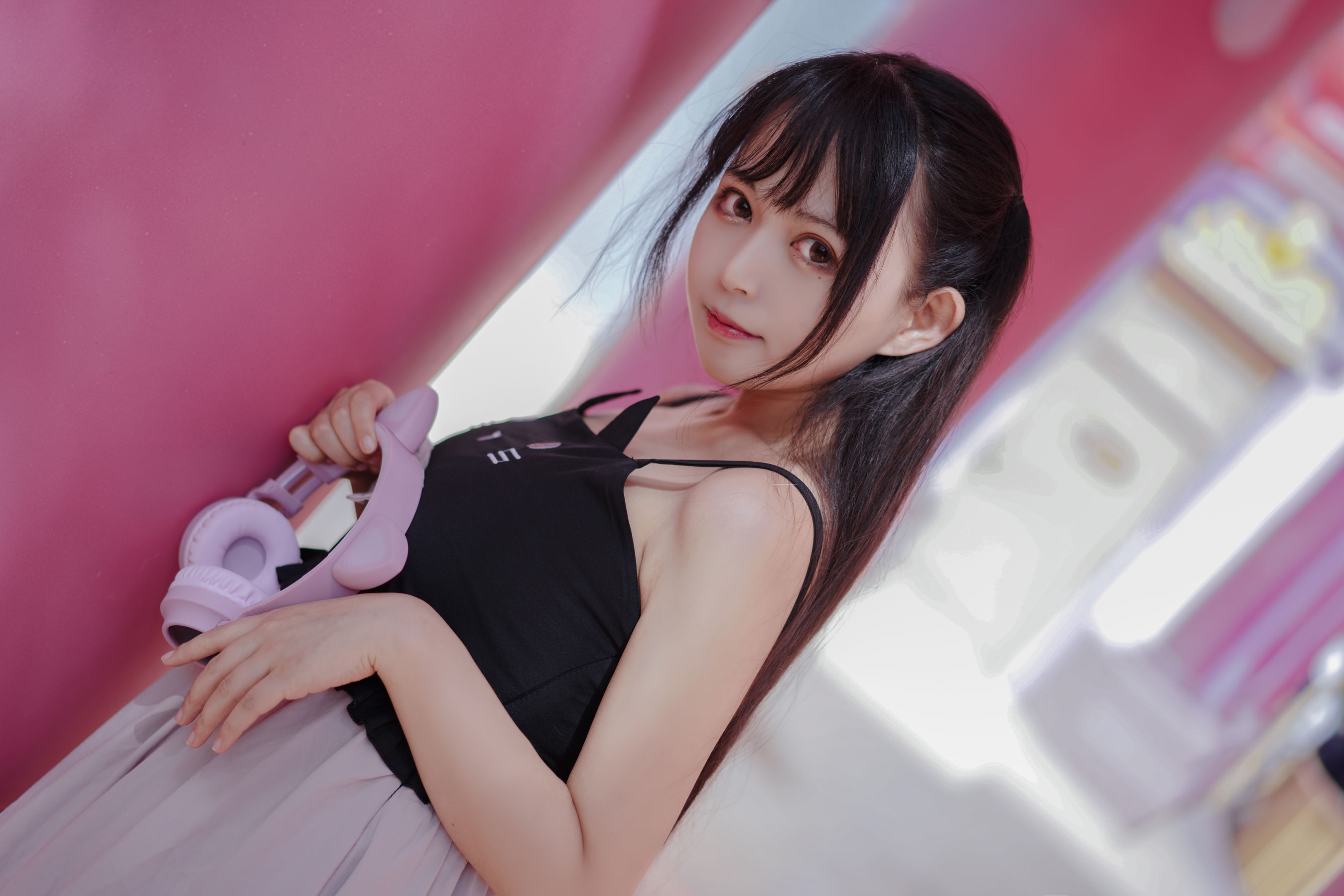 [Cosplay写真] 大眼萌妹黑猫猫OvO – pink [21P] 插图3