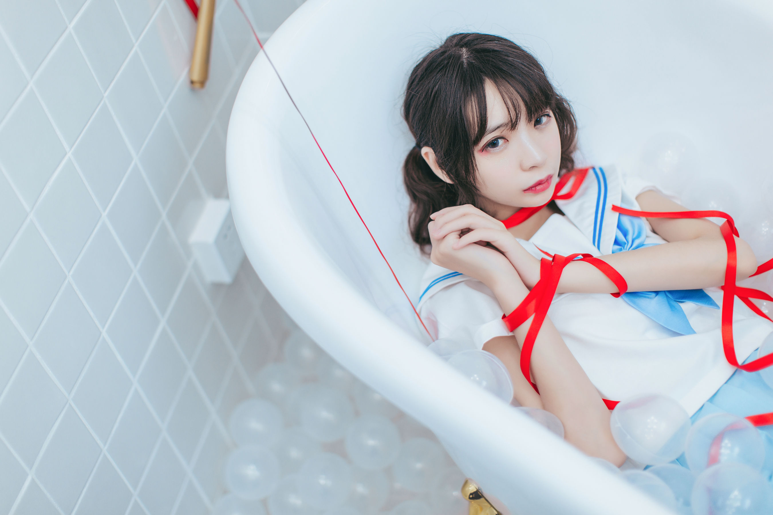 [Cosplay写真] 疯猫ss – 浴室JK [21P] 插图8