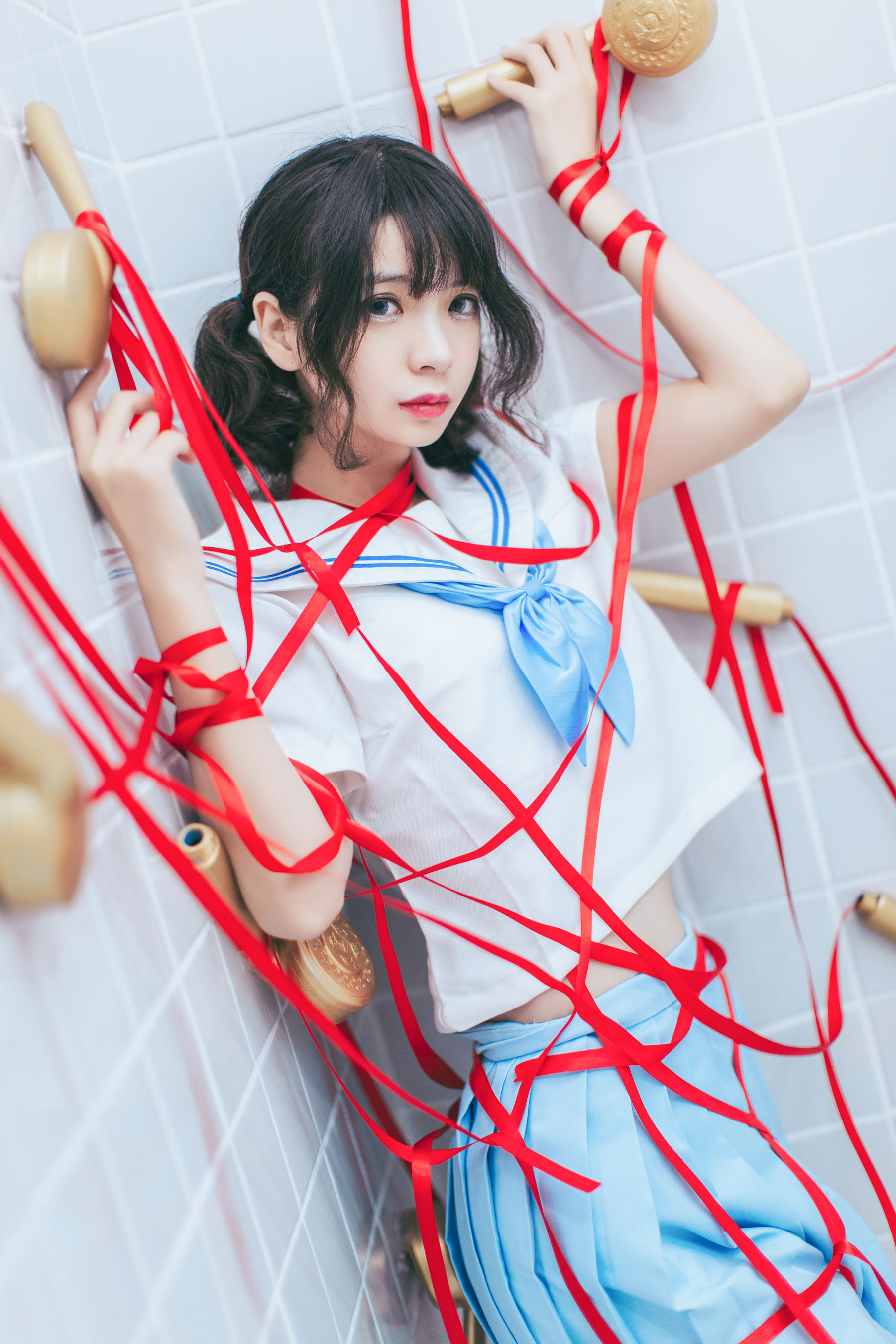 [Cosplay写真] 疯猫ss – 浴室JK [21P] 插图2