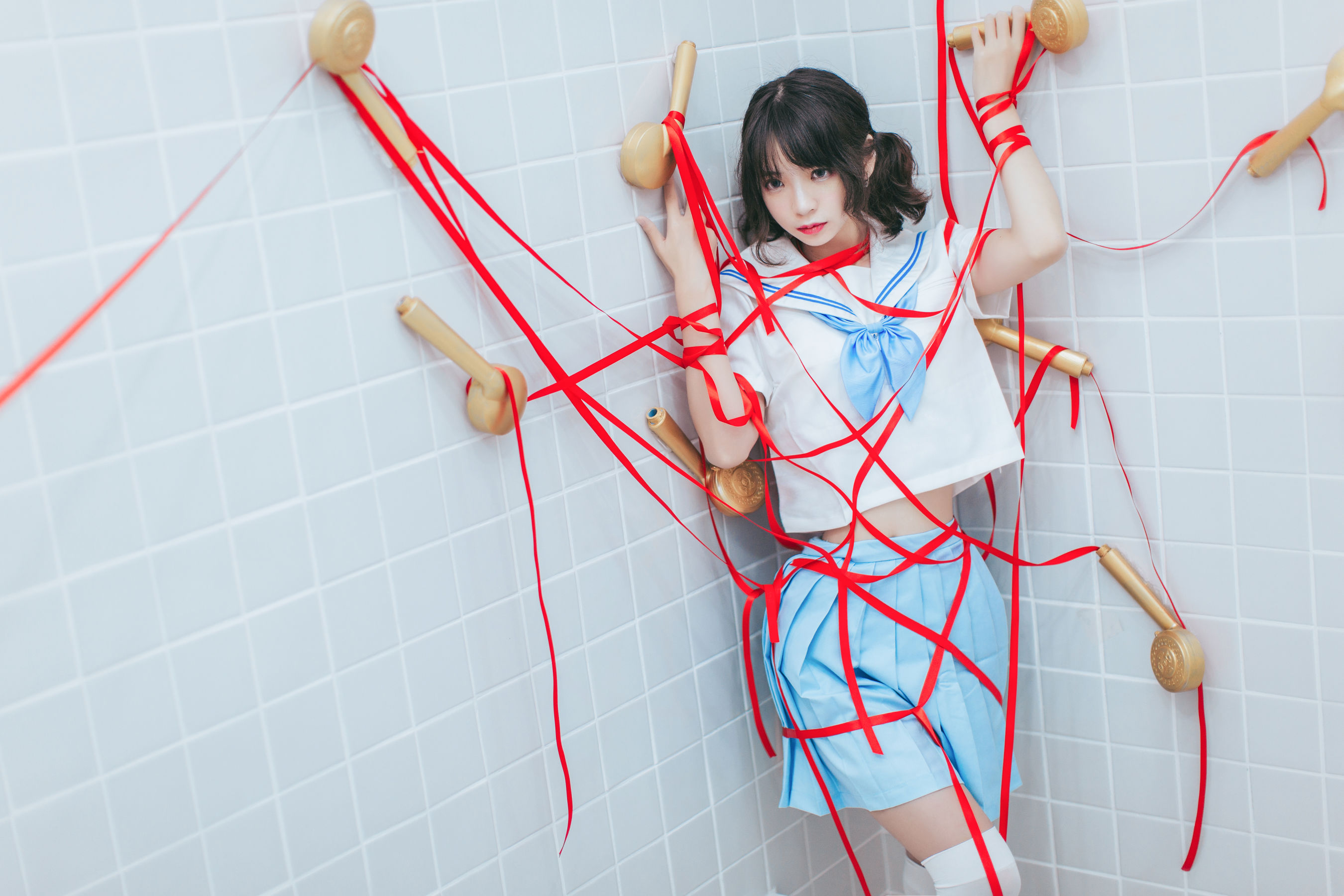 [Cosplay写真] 疯猫ss – 浴室JK [21P] 插图3