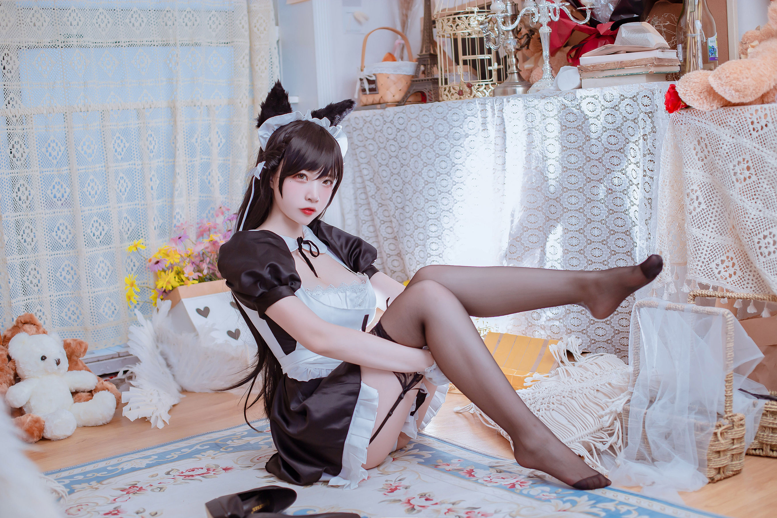 [Cosplay写真] 人气Coser二佐Nisa – 犬之眷之碧蓝爱宕 女仆 [19P] 插图7