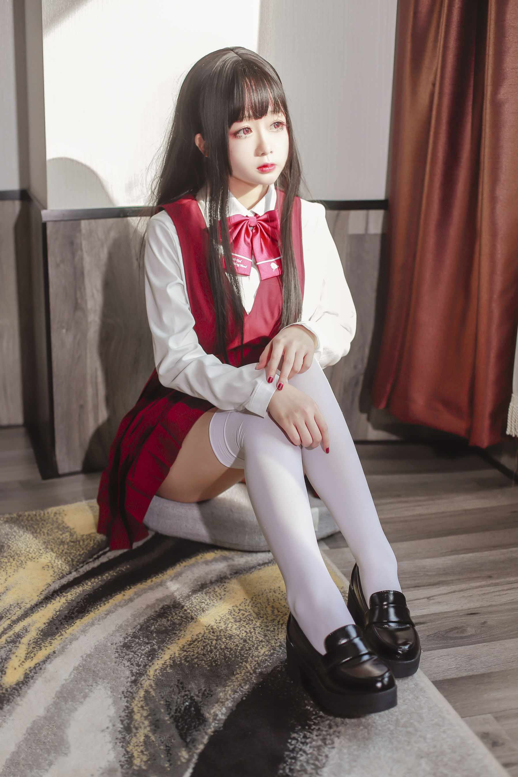 Cosplay日奈娇 – JK少女红裙 [28P] 插图7