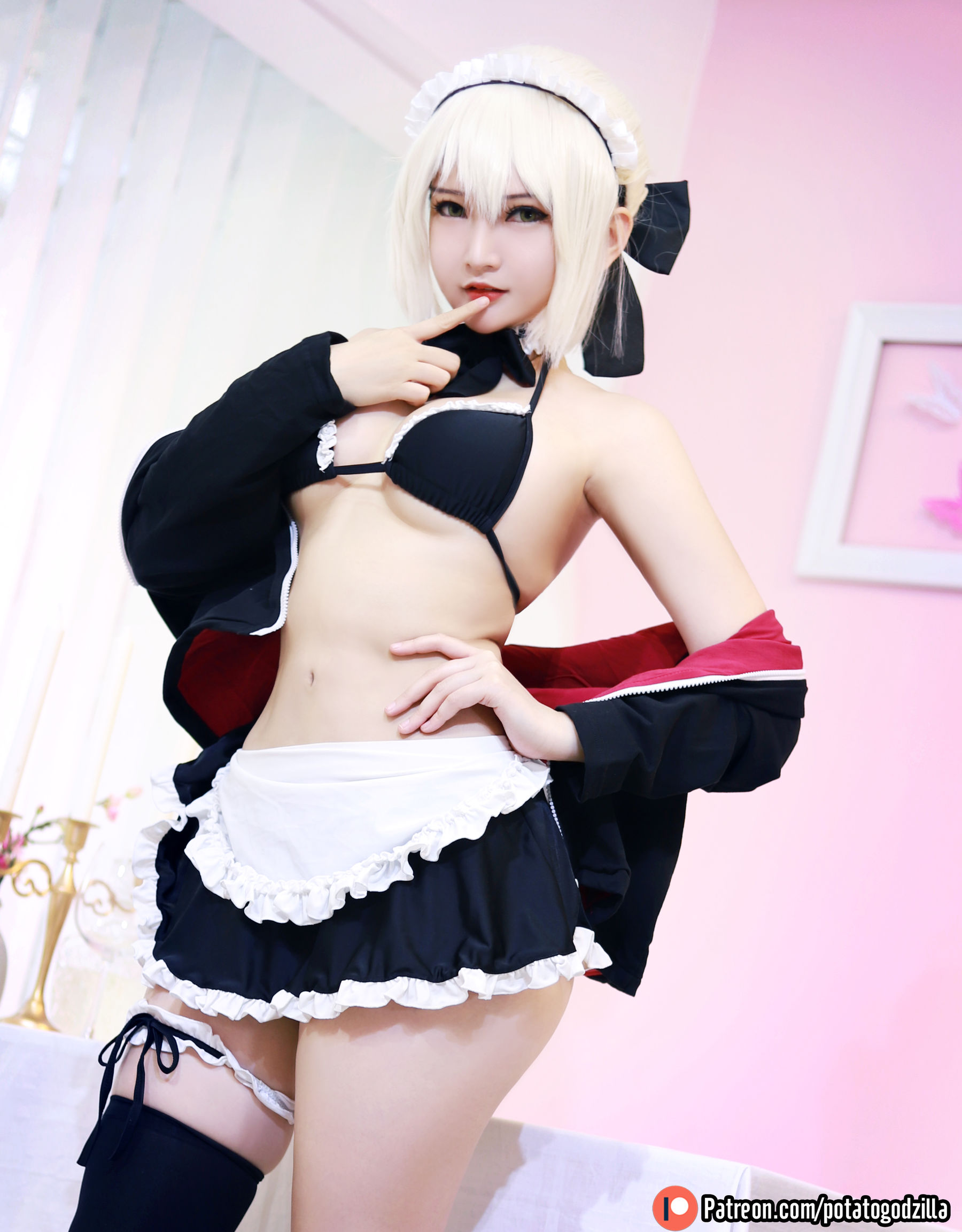 Coser小姐姐Potato Godzilla – Saber Alter Maid [42P] 插图8