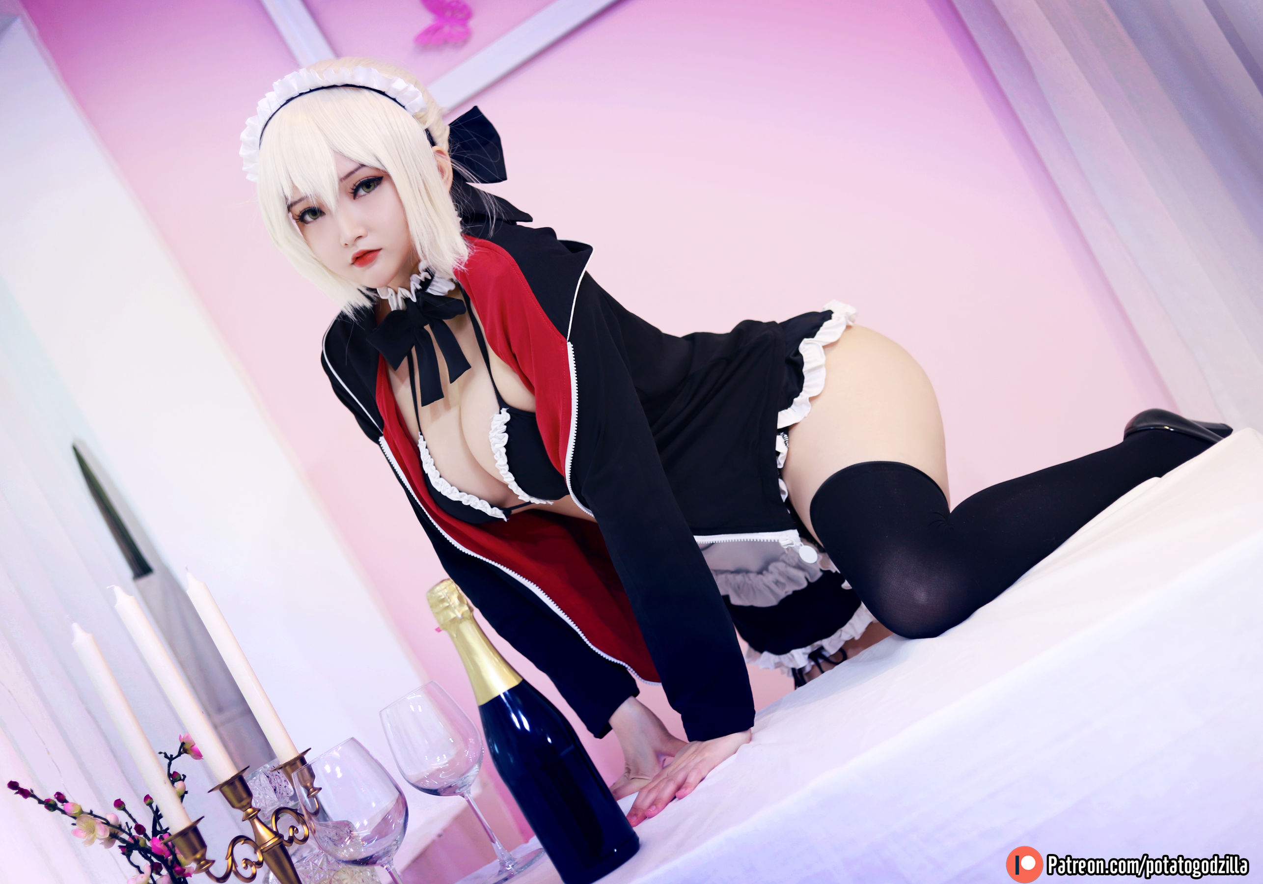 Coser小姐姐Potato Godzilla – Saber Alter Maid [42P] 插图2