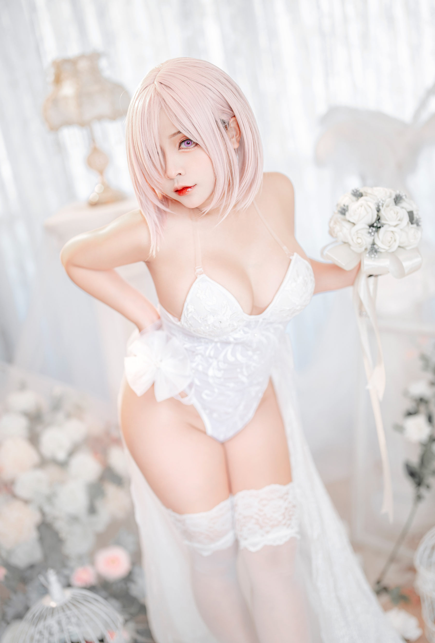 Sayo Momo – Mashu white lingerie body oil [57P] 插图2