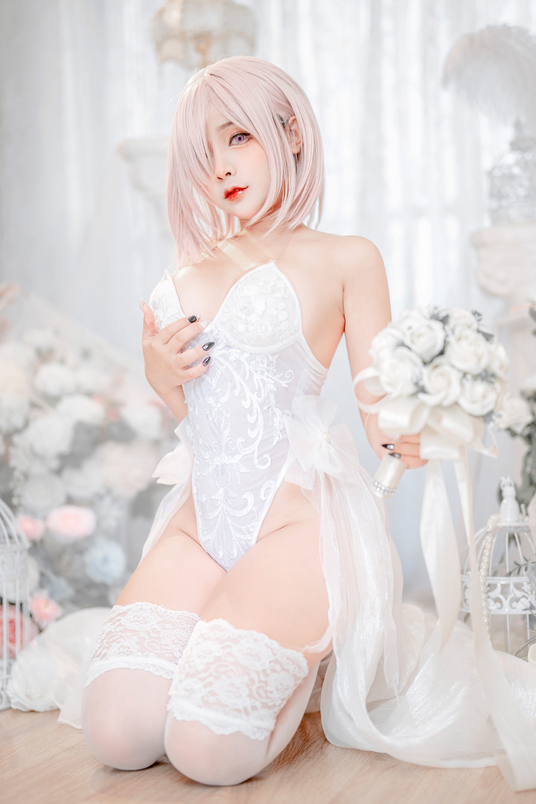 Sayo Momo – Mashu white lingerie body oil [57P] 插图5