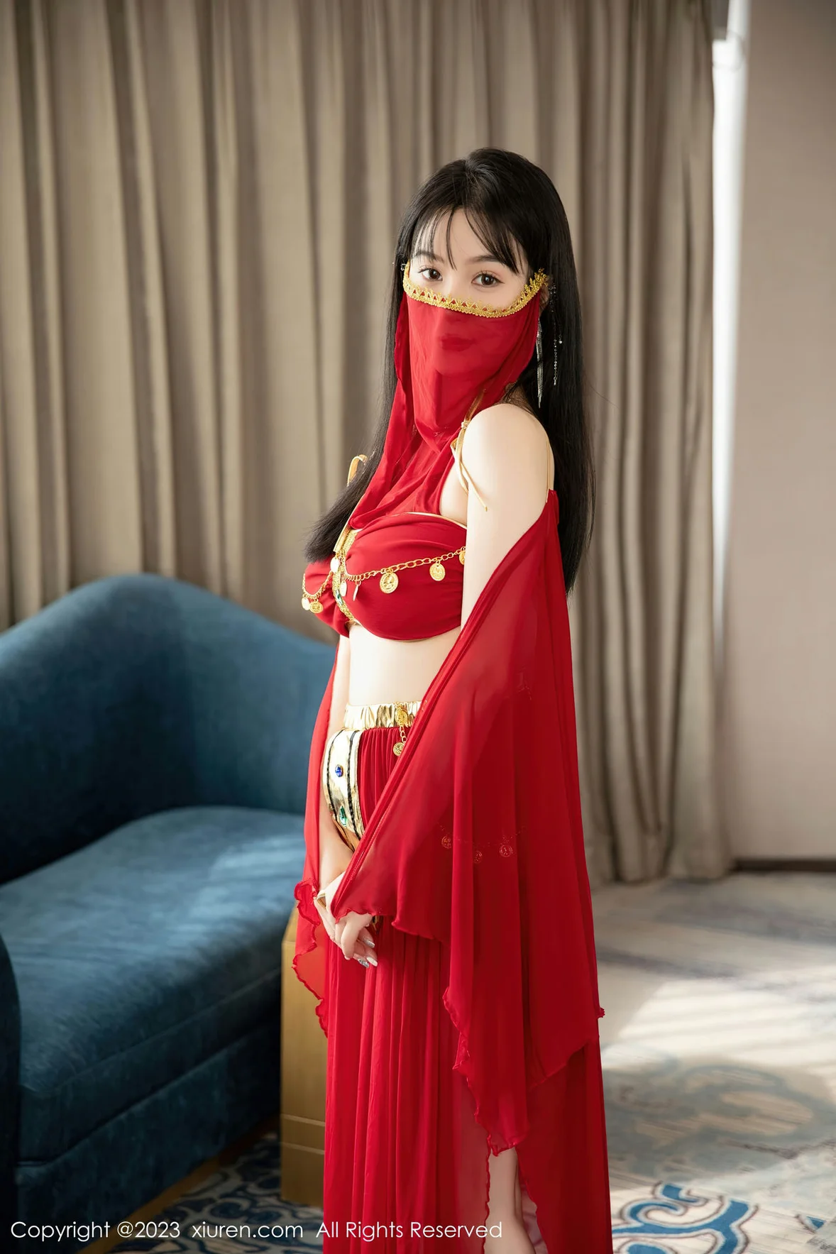 XiuRen 秀人 No.7103 柚琪Rich 红色西域舞服性感写真 [74P] 插图5